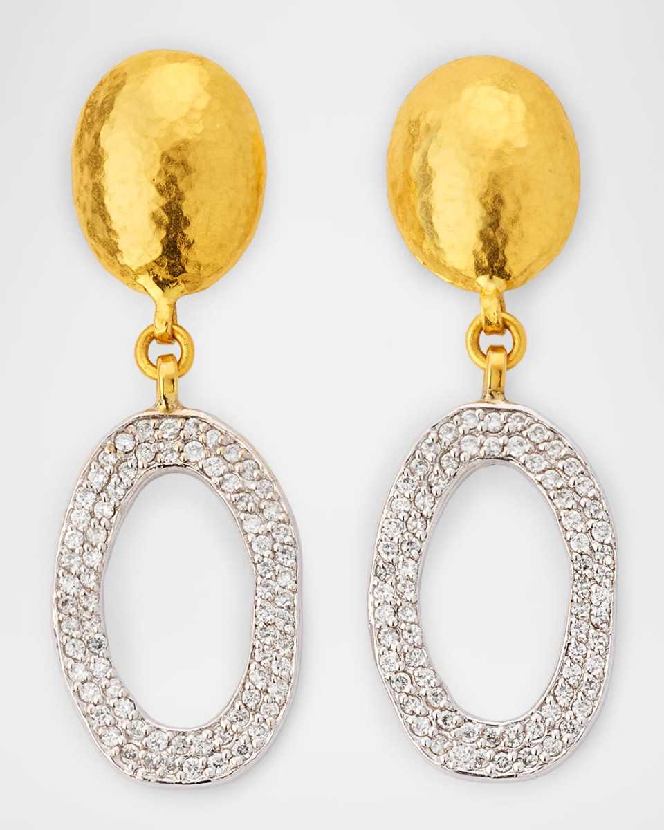 Amorphous Link Diamond Drop Earrings